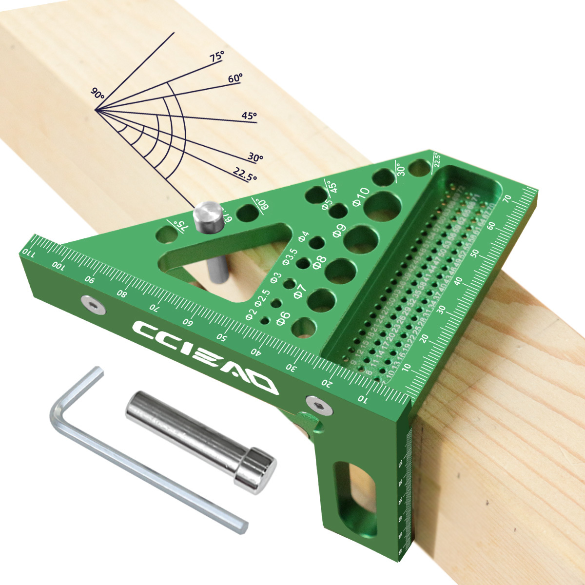Woodworking Carpenter - Régua de medição multiângulo 3D quadrada