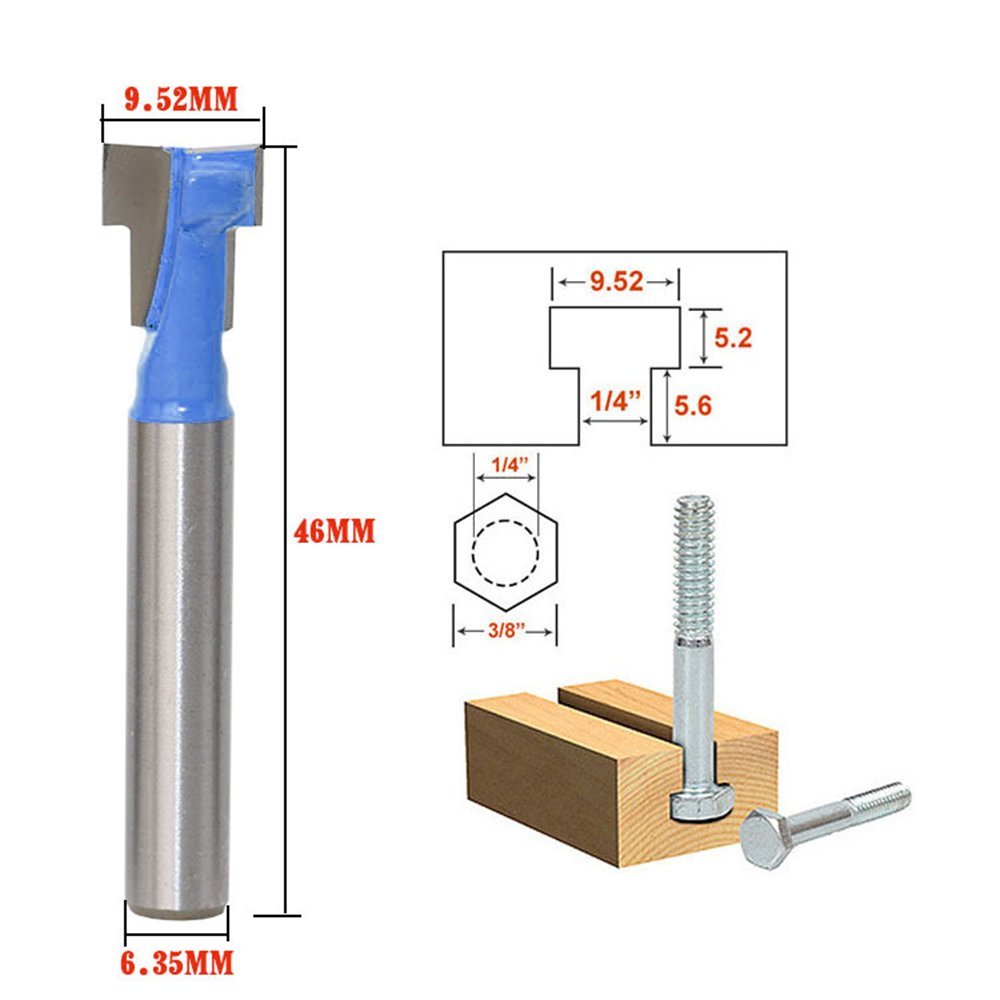 Woodworking Power Tools - A11i 1/4 polegada haste t-slot cortador